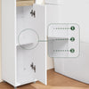 Sobuy BZR151-W vannas istabas skapis šaurām vietām, kompaktas uzglabāšanas skapis ar regulējamu plauktu un kasti, vannas istabas-to skapim kokā, balts, 20x20x96 cm