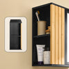 Sobuy sienas skapis ar spoguli vannas istabai stilīgam melnas vannas istabas skapim MDF-elastīgā glabāšanā, viegli montāžas piekaramie skapīši WC, 50x20x45 cm, BZR204-Sch