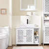 Sobuy Bzr210-W Washbasin vannas istabas skapīši ar 2 durvīm un atvērtu plauktu, regulējami plaukti vannas istabas mēbeles, apakšējais skapis izlietnei 80 x 31,5 x 60,5 cm
