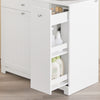SoPirkt BZR214-W Vannas istabas skapis ar veļas grozu - vannas istabas skapis ar 1 atvilktni, 2 veļas grozi un izvelkamu nodalījumu, slaids augsts skapis vannas istabas mēbeļu kombinācijai - 78 x 38 x 90 cm skapis vannas istabai