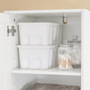 SoPirkt vannas istabas skapis BZR216-W ar veļas grozu - 40×38×180 cm | Plāns uzglabāšanas skapis ar atvilktni, regulējamu plauktu un 45 l veļas grozu — lieliski piemērots mazām vannas istabām un tualetēm