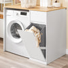Sobuy Bzr217-Wn veļas mašīnas mēbeļu vannas istabas skapis ar veļas grozu un kasti veļas mašīnai un žāvētājam, koka mēbeles baltā krāsā, 100 x 60 x 90 cm