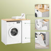 Sobuy Bzr217-Wn veļas mašīnas mēbeļu vannas istabas skapis ar veļas grozu un kasti veļas mašīnai un žāvētājam, koka mēbeles baltā krāsā, 100 x 60 x 90 cm