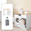 Sobuy Bzr217-Wn veļas mašīnas mēbeļu vannas istabas skapis ar veļas grozu un kasti veļas mašīnai un žāvētājam, koka mēbeles baltā krāsā, 100 x 60 x 90 cm
