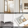 SoBuy BZR34-II-W Högskåp för Badrum 20×20×180 cm – 6 Justerbara Hyllor, Central Låda, Tippskydd – Vit