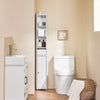 Sobuy Bzr34-K-W vannas istabas skapis, šaurs augstais skapis, vannas istabas plaukts, skapis ar durvīm un kasti, vannas istabas mēbeles, aptiekas skapis, stāvēšana, nišas plaukts vannas istabām, mazas istabas, 20 x 20 x 145 cm