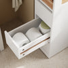SoBuy BZR54-II-W Smalt Badrumsskåp med Hjul – 3 Lådor & Justerbar Hylla, Vit, 65×23×82 cm