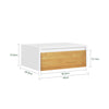 SoBuy FBT174-E-WN Vägghängt Nattduksbord med Rörelsesensorlampa, 1 Låda – Svävande Design, 40×30×16 cm, Vit/Natur