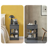 SoBuy FBT49-HGx2 Sängbord – 2-pack Nattduksbord med 1 Låda & 2 Hyllor, Modern Förvaringsmöbel för Sovrum, 39x39x65 cm, Grå