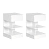 SoBuy FBT49-Wx2 Sängbord 2-pack – Modern Nattduksbord med 1 Låda & 2 Hyllor, Perfekt för Sovrum och Små Utrymmen, Vit