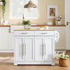 SoBuy FKW129-WN Köksvagn med hjul 113x91x(44–69) cm – Utfällbar Arbetsyta, 2 Lådor, Justerbara Hyllor, Köksö – Vit