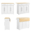 SoBuy FKW129-WN Köksvagn med hjul 113x91x(44–69) cm – Utfällbar Arbetsyta, 2 Lådor, Justerbara Hyllor, Köksö – Vit