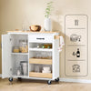 Sobuy fkw131 -wn virtuves vagons uz riteņiem -virtuves skapīši ar gumijas koka koka koka, bezmaksas virtuves vienību ēdamistabai un kafijas stacijai, 92 x 42 x 87 cm, balta