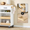 Sobuy fkw131 -wn virtuves vagons uz riteņiem -virtuves skapīši ar gumijas koka koka koka, bezmaksas virtuves vienību ēdamistabai un kafijas stacijai, 92 x 42 x 87 cm, balta