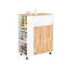 Sobuy fkw132-wn virtuves vagons uz riteņiem-Kitchen mēbeles ar darba virsmu gumijas kokā, brīvi stāvoša virtuves vienība pusdienu galdam un kafijas stacijai 70 x 40 x 90 cm balta