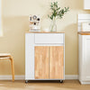 Sobuy fkw132-wn virtuves vagons uz riteņiem-Kitchen mēbeles ar darba virsmu gumijas kokā, brīvi stāvoša virtuves vienība pusdienu galdam un kafijas stacijai 70 x 40 x 90 cm balta