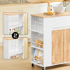 Sobuy fkw132-wn virtuves vagons uz riteņiem-Kitchen mēbeles ar darba virsmu gumijas kokā, brīvi stāvoša virtuves vienība pusdienu galdam un kafijas stacijai 70 x 40 x 90 cm balta