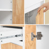 Sobuy fkw132-wn virtuves vagons uz riteņiem-Kitchen mēbeles ar darba virsmu gumijas kokā, brīvi stāvoša virtuves vienība pusdienu galdam un kafijas stacijai 70 x 40 x 90 cm balta