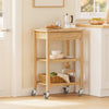 SoBuy FKW135-N Köksvagn i Kolat Bambu – Rullvagn i Trä för Köket, Antibakteriell, Fuktbeständig, Odöfri, Perfekt för Kök, Hem & Matrum 58×40×86 cm