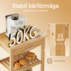 SoBuy FKW135-N Köksvagn i Kolat Bambu – Rullvagn i Trä för Köket, Antibakteriell, Fuktbeständig, Odöfri, Perfekt för Kök, Hem & Matrum 58×40×86 cm