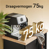 SoBuy FKW75-SCH Köksvagn 60 × 45 × 92 cm – Skåp, Justerbar Sidohylla, 4 Hjul med Broms – Svart