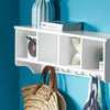 Sobuy drēbju pakaramo sienas plaukts ar 4 kubiem un 5 āķiem frg48-l-w