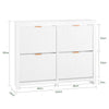 SoBuy FSR186-II-W Smal Skoförvaring med 4 Fällbara Luckor – Stilrent Skoskåp för Hall & Entré, Vit, 104×23×82 cm