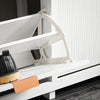 SoBuy FSR186-II-W Smal Skoförvaring med 4 Fällbara Luckor – Stilrent Skoskåp för Hall & Entré, Vit, 104×23×82 cm
