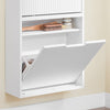 Sobuy FSR204-W apavu skapja ieejas skapis apaviem-Extra šaurs 19 cm dziļums, vertikāla/horizontāla montāža, apavu glabāšana un mazi priekšmeti-MDF E1, balts, 35 kg, 50x19x100 cm