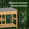 SoBuy FSR47-N Skobänk i Bambu med Låda och Dyna 90×30×46 cm – 2-Lagers Skohylla – Natur