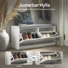 SoBuy FSR62-II-W Skoställ med Bänk – Förvaring för 8 Par Skor med Ergonomisk Sittdyna & Justerbara Hyllor