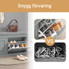 SoBuy FSR64-HG Skobänk med Avtagbar Dyna och 2 Fällbara Luckor, Skoförvaring för 8 Par Skor, 104 × 24 × 51 cm – Grå