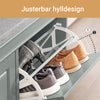 SoBuy FSR64-HG Skobänk med Avtagbar Dyna och 2 Fällbara Luckor, Skoförvaring för 8 Par Skor, 104 × 24 × 51 cm – Grå