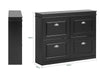 SoBuy FSR79-SCH Skoskåp 4 Klaffar – Brett Skoskåp 24 cm Djup med 16 Par, Ventilerad Baksida, FSC® MDF, Skoförvaring för Hall – Svart