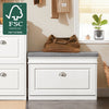 SoBuy FSR82-L-W Hallbänk med Förvaring 75×24×51 cm – FSC®-certifierad – Vit