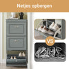 SoBuy FSR94-HG Skoskåp med 3 Klaffar och Justerbar Hyllindelning – FSC-certifierat, 12 Par, 53×24×117 cm | Grå