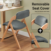 SoBuy FST92-SG Hopfällbar Stol i Trä med Vadderad Sits – Ergonomisk Köks- och Matstol, 47,5 × 59 × 77 cm – Mörkgrå