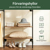 SoBuy KLS19-SCH Väggmonterad klädstång med 4 hängstänger + 4 MDF-hyllor, öppen garderob, lastkapacitet 120 kg för sovrum, 265x48x220 cm, industriell svart
