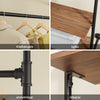 SoBuy KLS20-SCH Kompakt Väggklädställ med 2 MDF-Hyllor, Klädställ på Väggen, Bärkapacitet 45 kg, Industrisvart, 91,5x48x220 cm