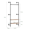 SoBuy KLS20-SCH Kompakt Väggklädställ med 2 MDF-Hyllor, Klädställ på Väggen, Bärkapacitet 45 kg, Industrisvart, 91,5x48x220 cm