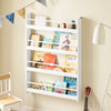 SoBuy KMB08-II-W Montessori Väggbokhylla för Barn – 4 Nivåer, Kompakt Förvaring 80x12x118 cm