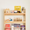 SoPirkt KMB08-N Bērnu grāmatu skapis, bērnu istabas sienas plaukts, bērnu plaukts, uzglabāšanas plaukts ar 4 plauktiem grāmatām, rotaļlietām un dekorācijām, bērnu istabas mēbeles, dabīgs, 80 x 118 x 12 cm
