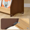 Sobuy KMB32-N Bookcracker Child Montessori bērnu plaukts ar 4 glabāšanas nodalījumu un 2 āķu plauktu bērnu istabas rotaļlietu glabāšanas grāmatu rāmja piekārtā nodalījuma daba 91 x 89 x 30 cm