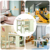 Sobuy KMB60-GR bērnu galds ar 1 krēslu, HighChair Group ar 1 papīra ruļļa turētāju, bērnu galdu, krēslu, rotaļu galdu un mērķa galdu bērnu istabām, mērķa galdi bērniem, zaļš 80 x 66 x 50 cm