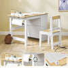 Sobuy KMB60-Wn bērnu galds ar 1 krēslu, Highchair Group ar 1 papīra rullīšu turētāju, bērnu galdu, krēslu, rotaļu galdu un mērķa galdu bērnu istabām, mērķa galdiem bērniem, balto un dabu 80 x 66 x 50 cm