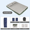 SoBuy OGS32-II-L-GR-P01 Luftmadrass med pump dubbelsäng sovmatta campingmadrass resemadrass luftmadrass camping för två, camping mattress grön 191 x 22 x 137 cm