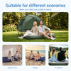 SoBuy OGS32-II-L-GR-P01 Luftmadrass med pump dubbelsäng sovmatta campingmadrass resemadrass luftmadrass camping för två, camping mattress grön 191 x 22 x 137 cm