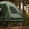 Sobuy saliekamā 4-1-1 kempinga telts ar paceltu gultu 2 cilvēkiem, kas ieskicēti, un guļammaiss, guļammaiss, gaisa matracis un somas-maksas svars 180 kg-zaļš | OGS61-L-GR