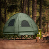Sobuy saliekamā 4-1-1 kempinga telts ar paceltu gultu 2 cilvēkiem, kas ieskicēti, un guļammaiss, guļammaiss, gaisa matracis un somas-maksas svars 180 kg-zaļš | OGS61-L-GR
