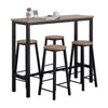 SoBuy OGT22-SCH Barbord med 4 Pallar – Matgrupp för 4 Personer, 120×40 cm, Svart/Natur